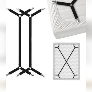 Sheets Holders BED SHEET STRAPS, 2 PCS, BLACK, NEW FACTORY SEALED
